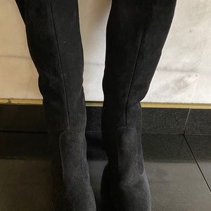 Soft Genuine Leather Suede Women's Boot Long Flat Model Heeled